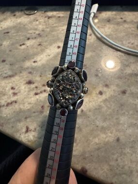 Nicky Butler Druzy ring with purple stone accents in sterling silver.